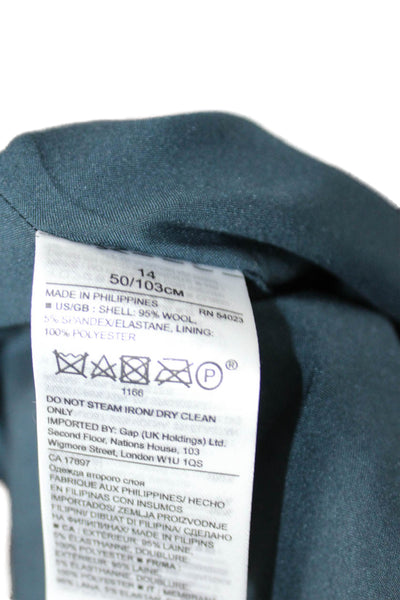 Banana Republic Womens Dark Blue Straight Pencil Wool Blend Skirt Size 14