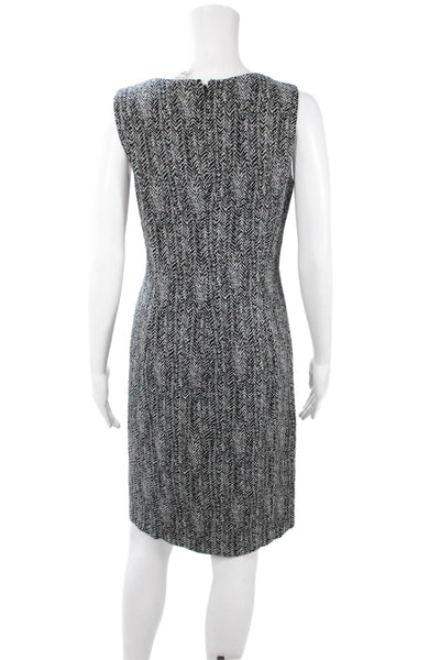 Armani Collezioni Women Sheath Sweater Dress Black Wool V-Neck Size 10