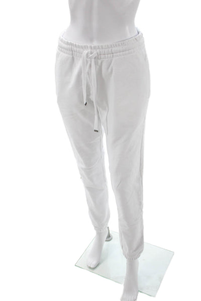 Talentless Women Jogger Sweatpants White Drawstring 100% Cotton Tall Size S