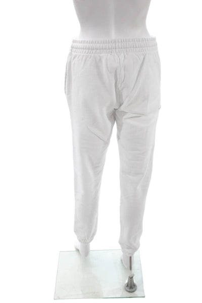 Talentless Women Jogger Sweatpants White Drawstring 100% Cotton Tall Size S