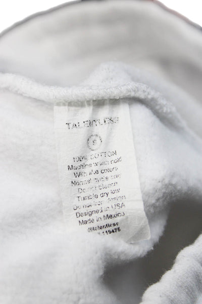 Talentless Women Jogger Sweatpants White Drawstring 100% Cotton Tall Size S