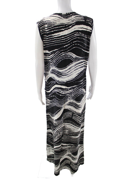 Emerson Fry Womens Maxi Shift Dress Black Silk Sleeveless Size M
