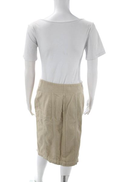 Akris Punto Women Straight Pencil Skirt Beige Cotton Elastane Size 6
