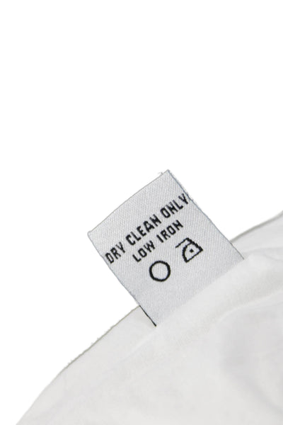 Tibi Womens A-Line Geometric White Cotton Skirt Knee Length Size 8