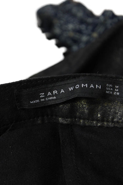 Zara Womens Ankle Jeggings Black Polyester Elastane Size M