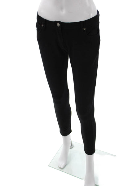 Zara Women Ankle Jeggings Black Mid Rise Cotton Blend Size M