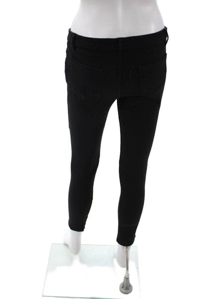 Zara Women Ankle Jeggings Black Mid Rise Cotton Blend Size M