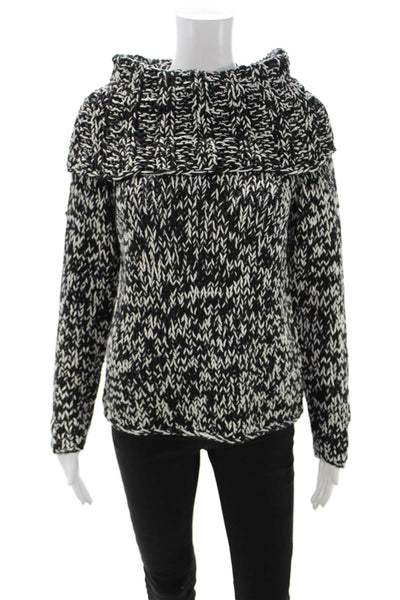 White + Warren Womens Black Pullover Sweater High Neck Size S