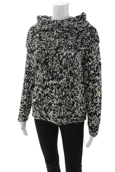 White + Warren Womens Black Pullover Sweater High Neck Size S