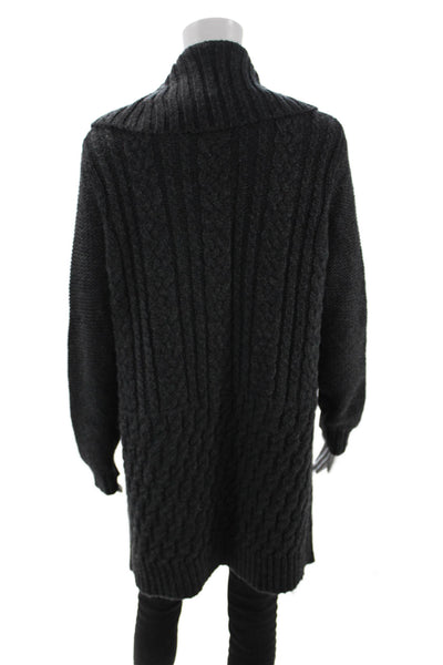 Tibi Womens Dark Gray Wool Alpaca Cardigan Sweater Long Sleeve Size S