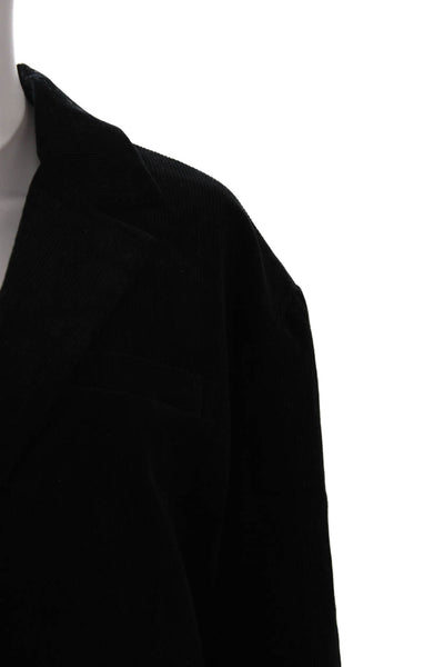 Staud Women Black Collared Button Blazer Long Sleeve Size M