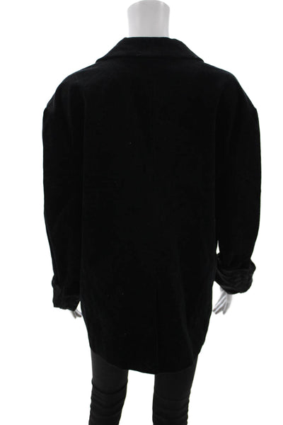 Staud Women Black Collared Button Blazer Long Sleeve Size M