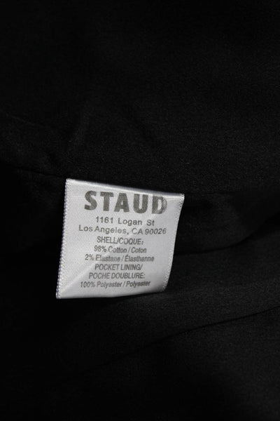 Staud Women Black Collared Button Blazer Long Sleeve Size M