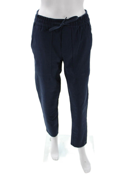 Lululemon Womens Ankle Jogger Pants Dark Blue Drawstring Poly Cotton Size S