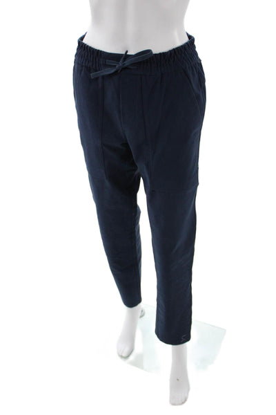 Lululemon Womens Ankle Jogger Pants Dark Blue Drawstring Poly Cotton Size S