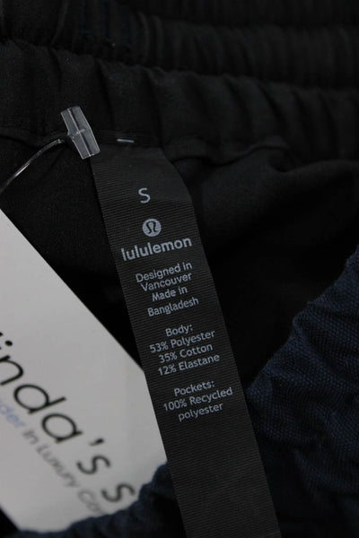 Lululemon Womens Ankle Jogger Pants Dark Blue Drawstring Poly Cotton Size S