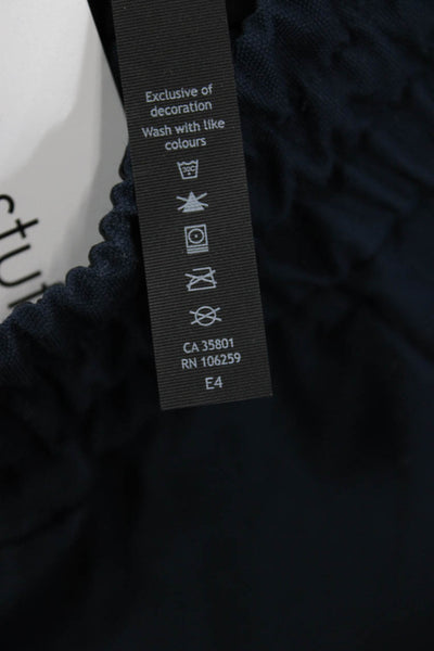 Lululemon Womens Ankle Jogger Pants Dark Blue Drawstring Poly Cotton Size S