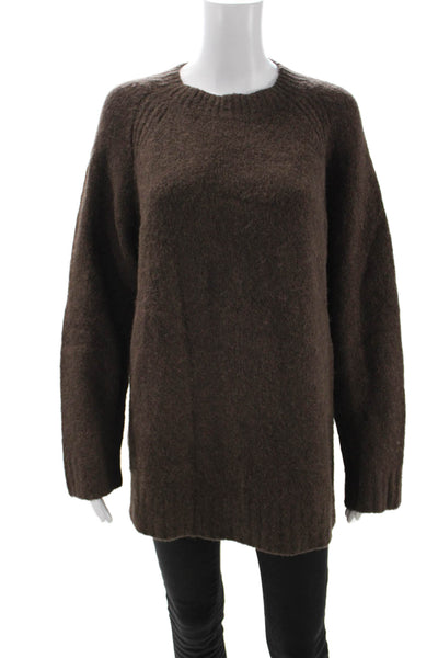 Everlane Women Pullover Sweater Brown Crew Neck Long Sleeve Size L