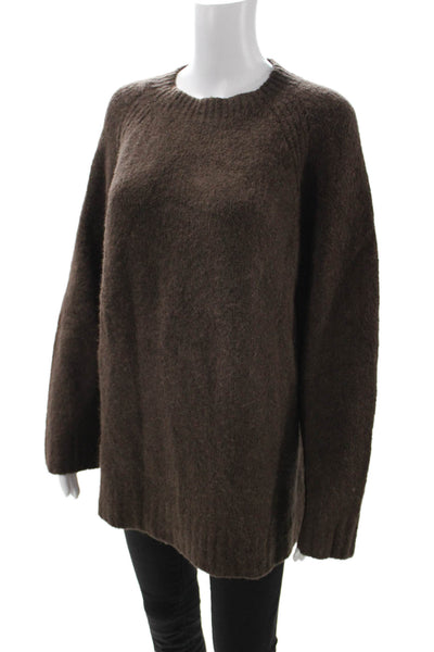 Everlane Women Pullover Sweater Brown Crew Neck Long Sleeve Size L
