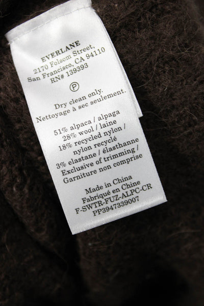 Everlane Women Pullover Sweater Brown Crew Neck Long Sleeve Size L