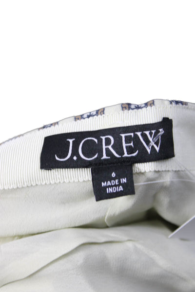 J Crew Women T-Shirt Dress White Geometric Mini Viscose Size 6