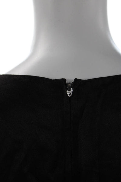 Pierre Cardin Paris Women Shift Dress Black Long Sleeve Zip Above Knee Size 6