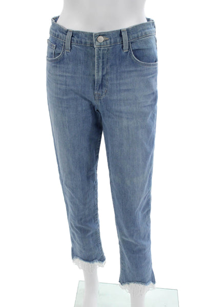 J Brand Womens Ankle Cropped Jeans Light Blue High Rise Size 27