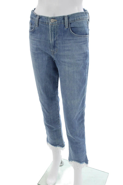 J Brand Womens Ankle Cropped Jeans Light Blue High Rise Size 27
