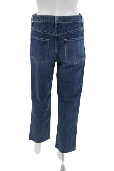 J Brand Womens Dark Blue Cropped Straight High Rise Jeans Size 28