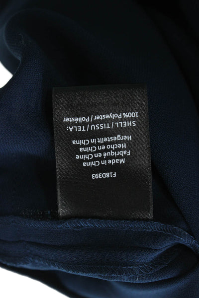 Rachel Zoe Women Fit & Flare Dark Blue Mini Dress V-Neck Polyester Size 12