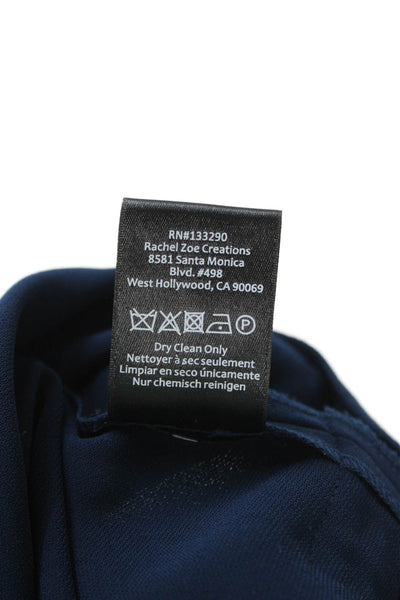 Rachel Zoe Women Fit & Flare Dark Blue Mini Dress V-Neck Polyester Size 12