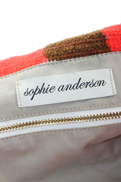 Sophie Anderson Womens Striped Knit Open Shoulder Tote Handbag Multicolor