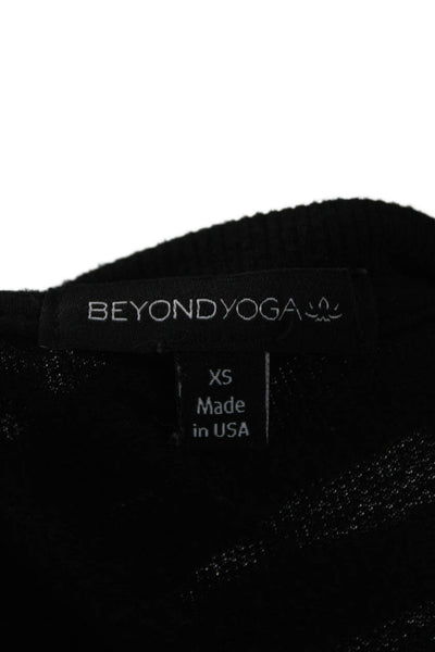 Beyond Yoga Women Pullover Sweater Black Crew Neck Long Sleeve Size XS