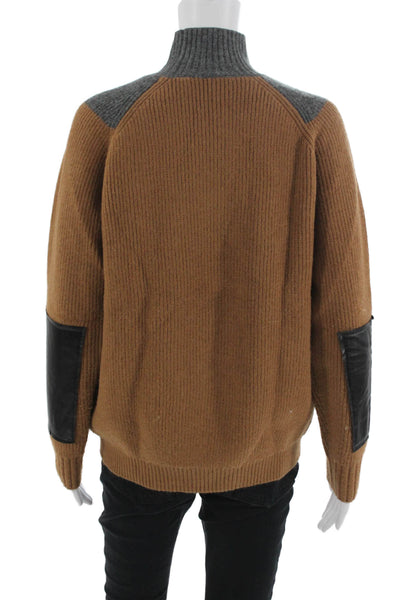 Stylewe Women Pullover Sweater Brown Mock Neck Long Sleeve Size S
