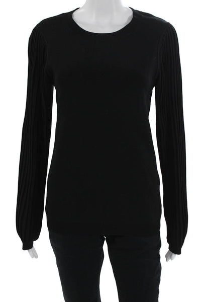 Marled Womens Pullover Sweater Black Long Sleeve Crew Neck Size M