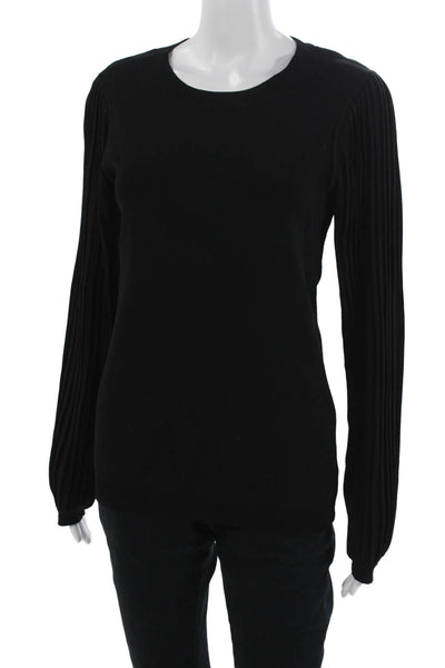 Marled Womens Pullover Sweater Black Long Sleeve Crew Neck Size M