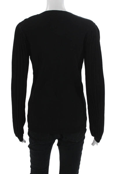 Marled Womens Pullover Sweater Black Long Sleeve Crew Neck Size M