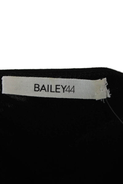 Bailey 44 Womens Black Biker Long Sleeve Round Neck Top 94% Rayon Size S