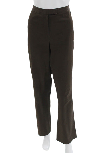 Shin Choi Womens Dress Pants Brown Designer Hook & Eye Size 4
