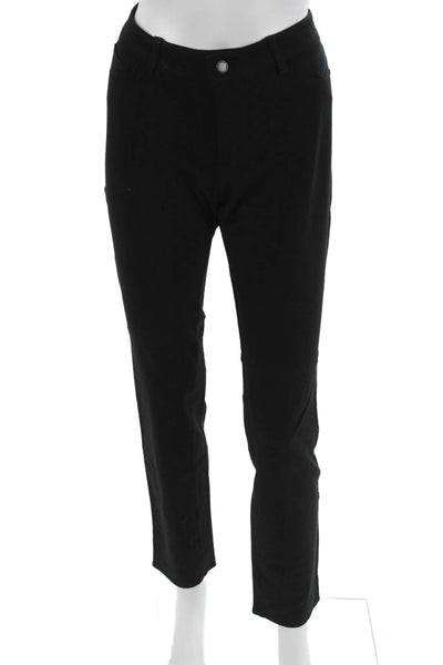 Harve Benard Women Ankle Dress Pants Black Button Rayon Blend Size 6