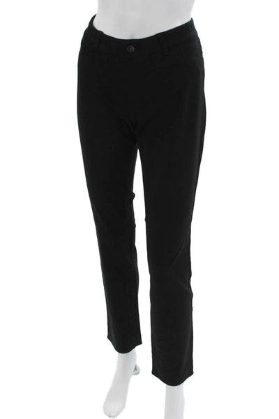 Harve Benard Women Ankle Dress Pants Black Button Rayon Blend Size 6
