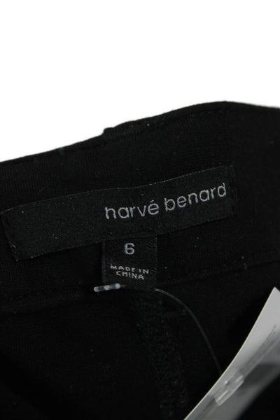 Harve Benard Women Ankle Dress Pants Black Button Rayon Blend Size 6