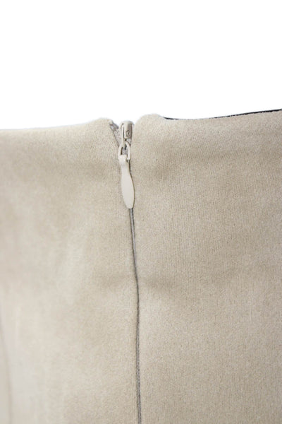 Zara Womens Ankle Cropped Dress Pants Beige Polyurethane Zip Size L