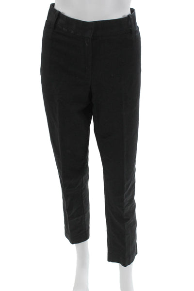 Joe Fresh Womens Black Cropped Ankle Dress Pants Wool Button Size 6