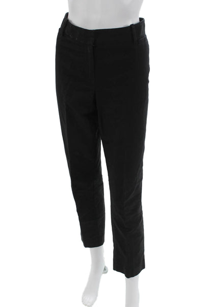 Joe Fresh Womens Black Cropped Ankle Dress Pants Wool Button Size 6