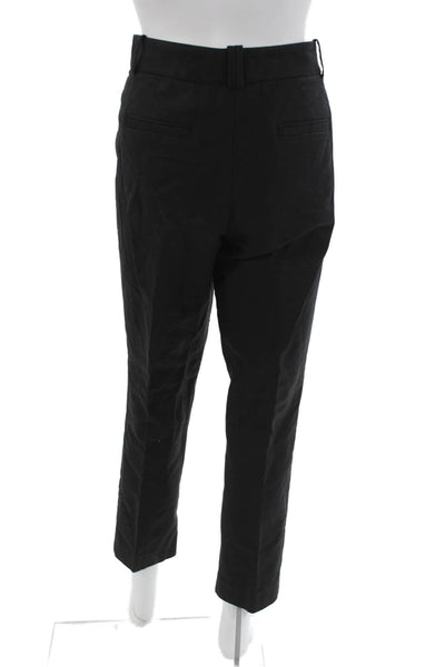 Joe Fresh Womens Black Cropped Ankle Dress Pants Wool Button Size 6