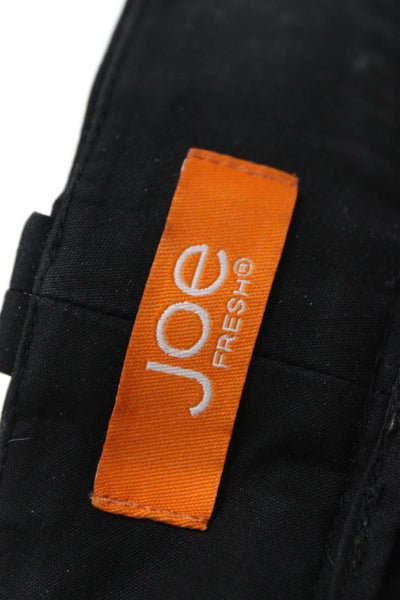 Joe Fresh Womens Black Cropped Ankle Dress Pants Wool Button Size 6
