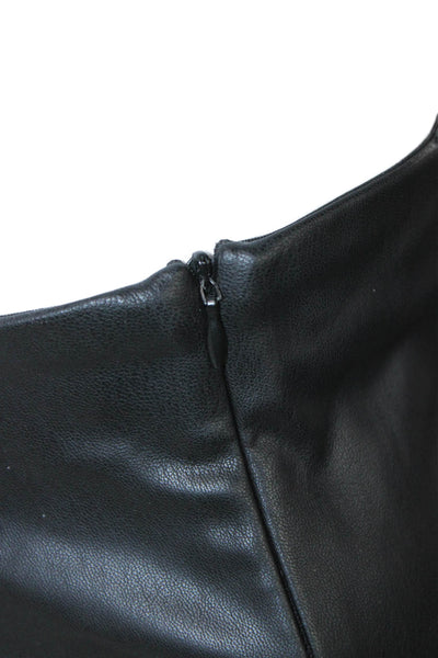 Zara Women Ankle Cropped Biker Black Polyurethane Pants Size L