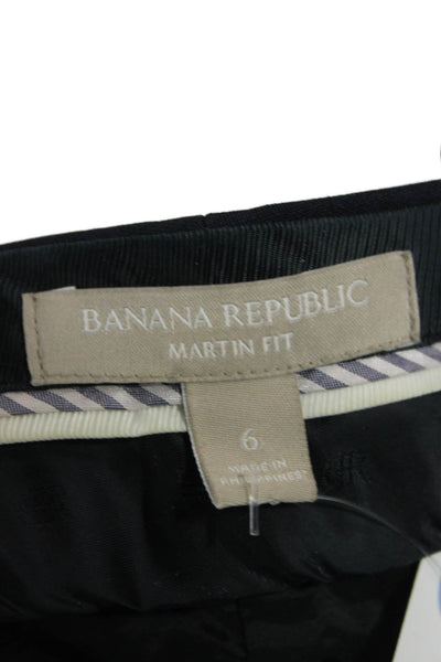 Banana Republic Women Dark Blue Dress Pants Wool Blend 32 Inseam Size 6