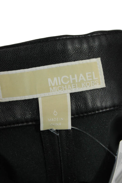 Michael Michael Kors Womens Cropped Ankle Pants Black Zip Size 6